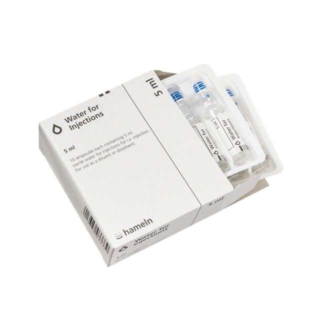 Water for Injection 5mL (Pack of 10) – Sterile WFI Ampoules | Wholesale Supply from haloiv