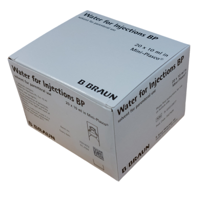 Water for Injection 10mL ampoules (Pack of 20) supplied by haloiv for clinics and healthcare professionals. Sterile, non-pyrogenic WFI suitable for dilution, reconstitution of medicines, and small-volume clinical applications. Available in wholesale quantities for professional medical use.
