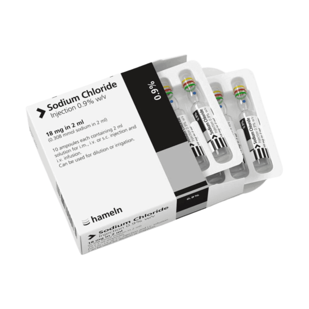 Sodium Chloride 0.9% Injection Solution 2mL (Pack of 10) – Pre-measured Saline Flush Vials | Wholesale Supply from haloiv