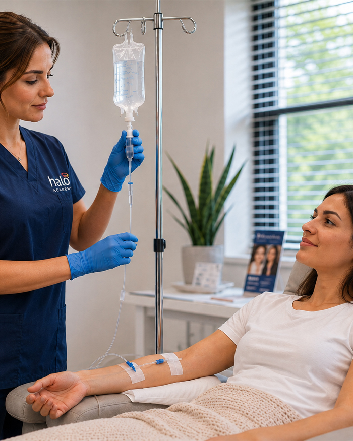 Hands-on IV therapy training session